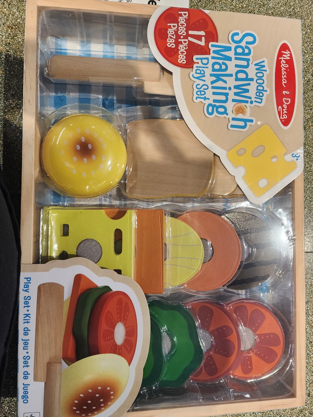 Melissa & Doug Wooden Sandwich Play Set - Yellow, Green, Red, Orange, Brown